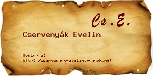 Cservenyák Evelin névjegykártya