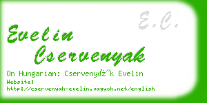 evelin cservenyak business card